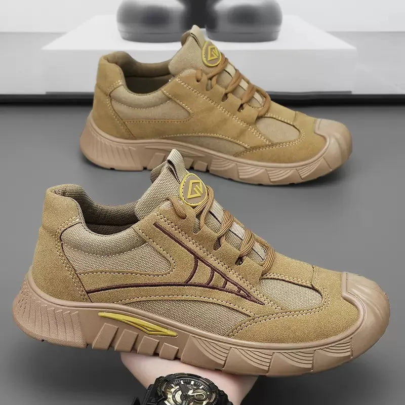 2025 men's shoes spring new breathable work site anti-slip wear sports shoes leisure work shoes mountaineering shoes