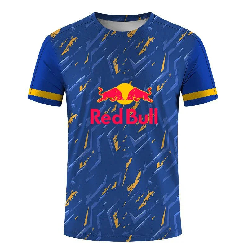 Men's Red Bull logo Badminton Tennis Series 3D Harajuku Print And Women's Sports leisure Loose Short Sleeve Round Neck T shirt