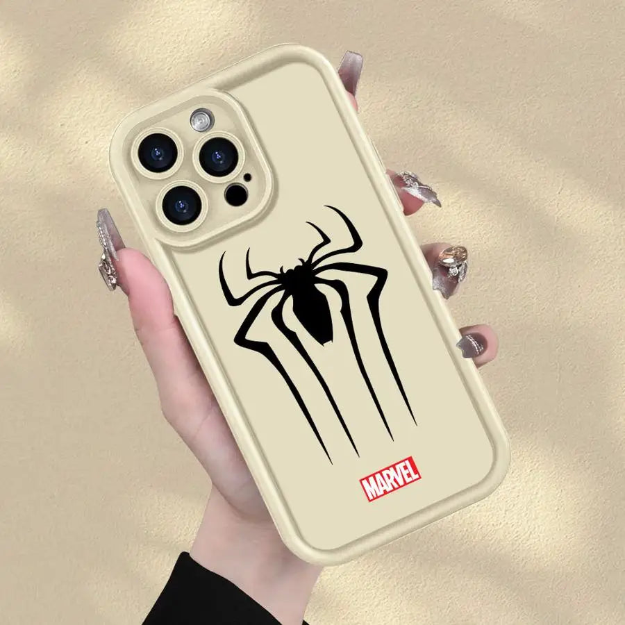 Marvel Spiderman Logo Case for iPhone 16 Pro Max 11 15 Plus 14+ 13Pro 13 12 16e 14 15Pro Soft Cover 16+