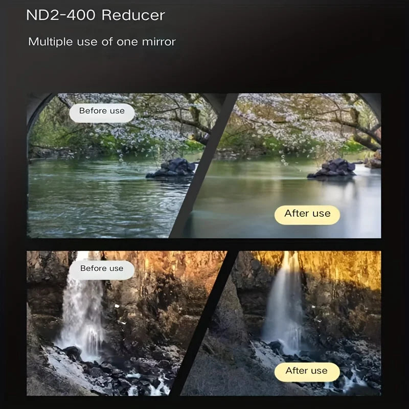 67mm Clip-on ND2-400 Phone Camera Lens Filter Kit Adjustable Neutral Density Filter for iPhone 16 15 14 13 12 11 Android Phone