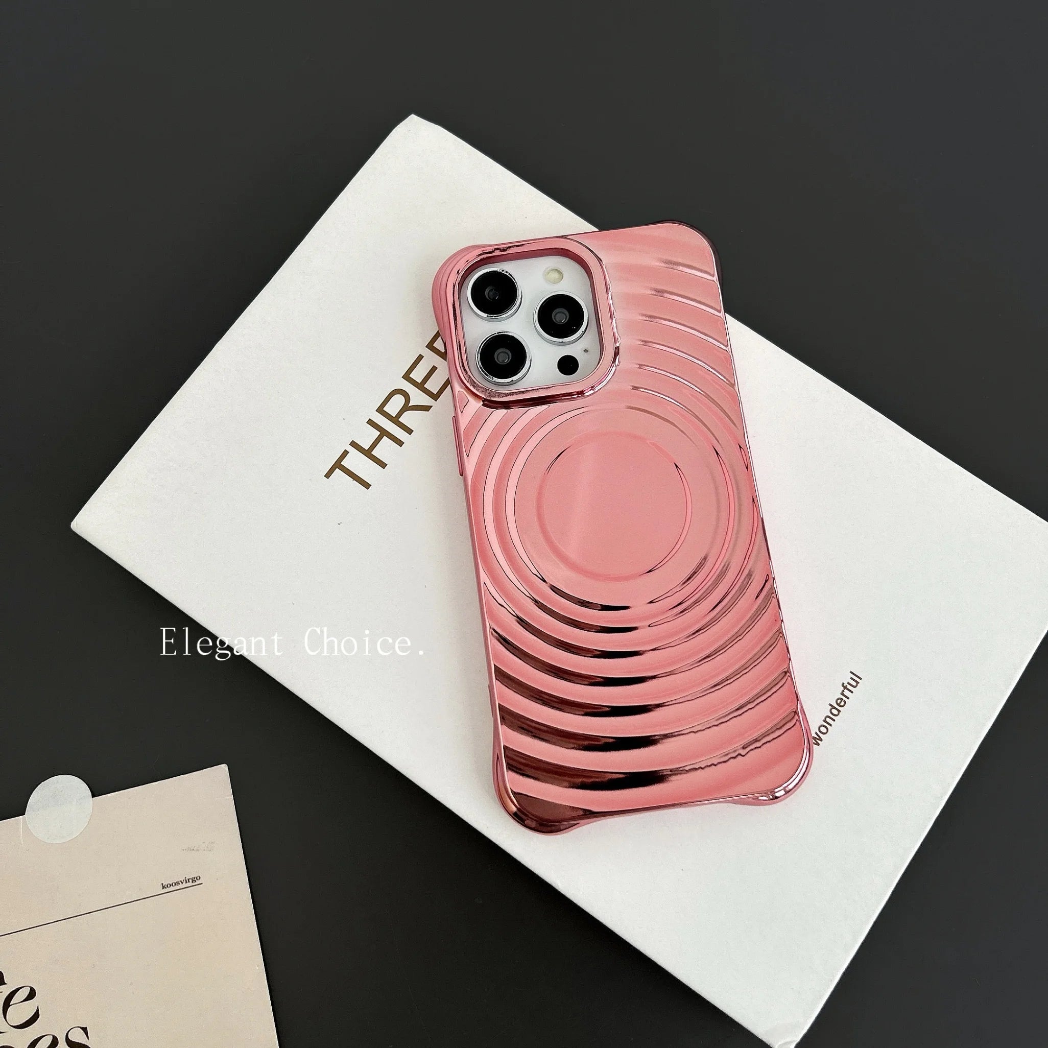 Electroplate Ripple Pattern Magnetic Case For IPhone 11 12 13 14 15 16 Pro Max Plus For Magsafe Shockproof Plating Wave Cover