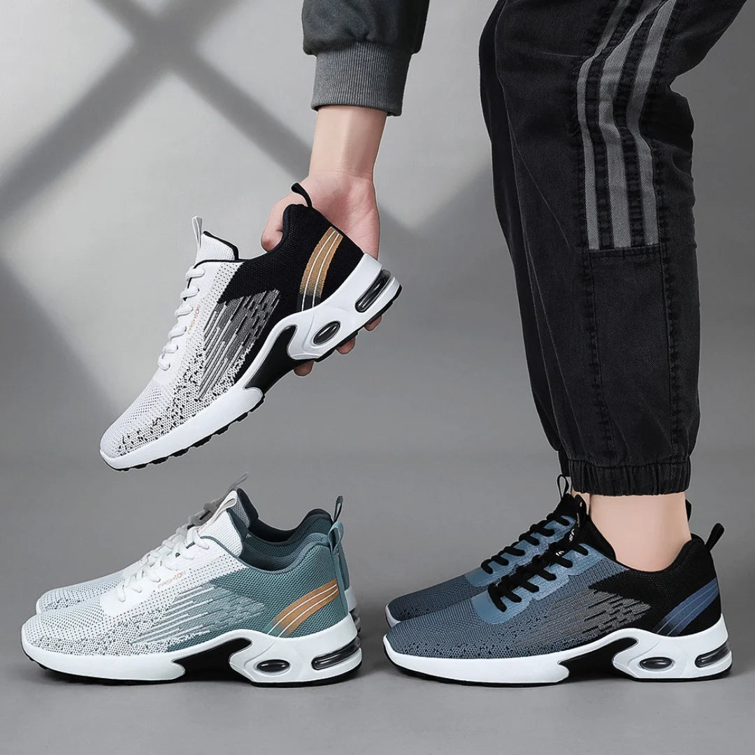 Men's Shoes Spring fashion 2025 lace-up Soft sole sports single shoes flying woven Casual style men's Running shoes sneakers