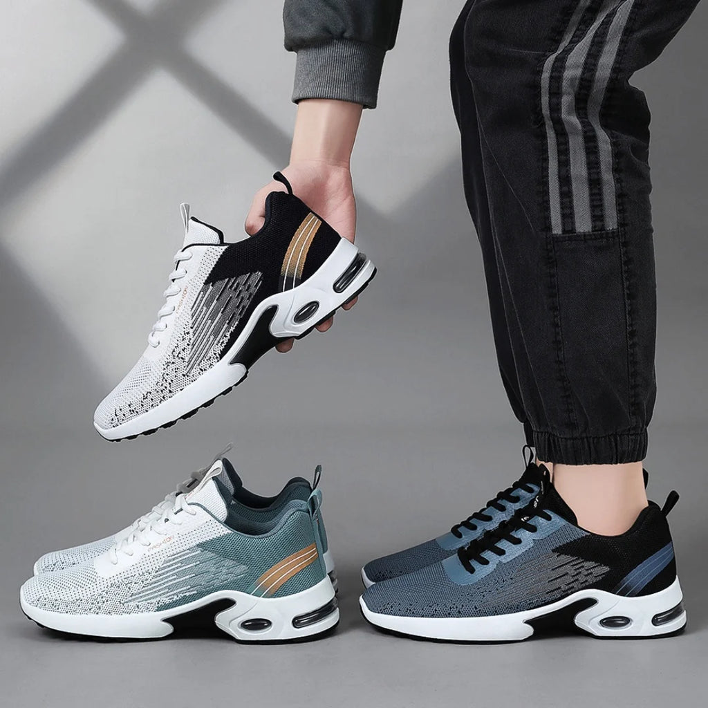 Men's Shoes Spring fashion 2025 lace-up Soft sole sports single shoes flying woven Casual style men's Running shoes sneakers