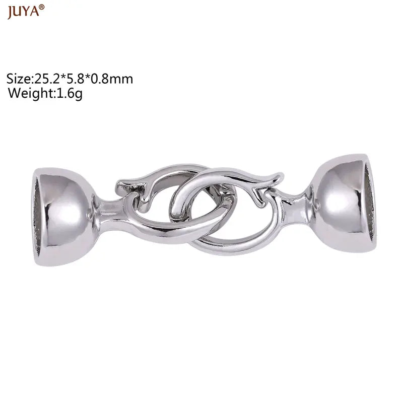 JUYA 18k Gold Silver Plated Copper Hooks Connectors Clasps Fastener For DIY Needlework Pearls Jewelry Making Accessories
