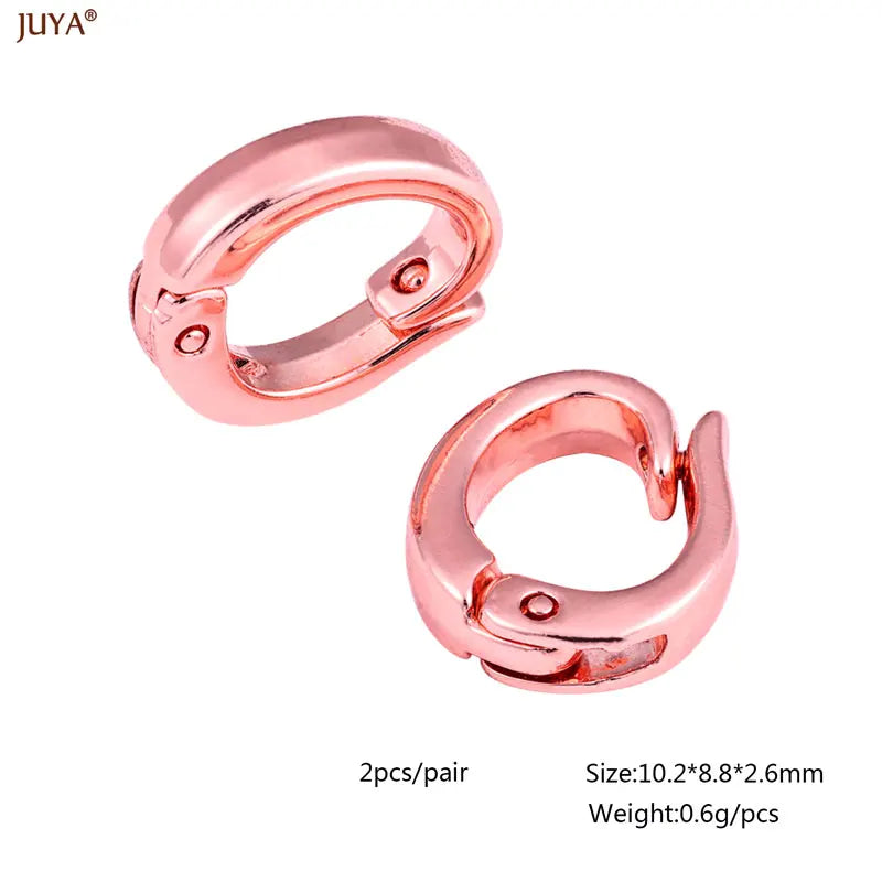 JUYA 18k Gold Silver Plated Copper Hooks Connectors Clasps Fastener For DIY Needlework Pearls Jewelry Making Accessories