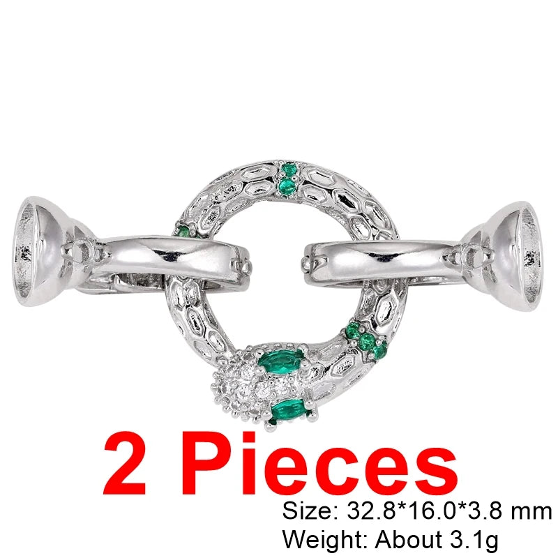 Juya 18K Gold Silver Plated Decorative Connector Fastener Hooks Lock Clasps For DIY Women Crystals Gems Pearls Jewelry Making