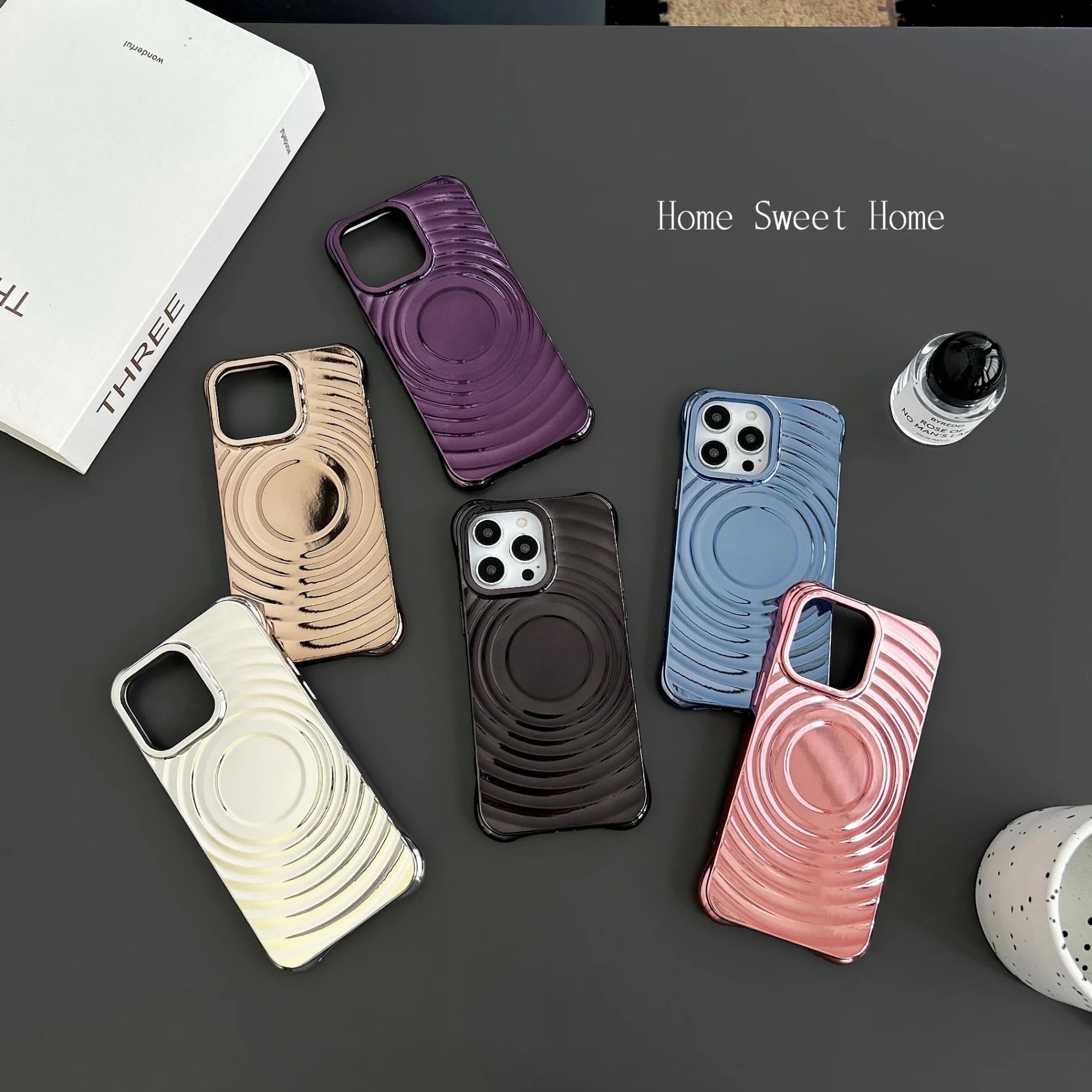 Electroplate Ripple Pattern Magnetic Case For IPhone 11 12 13 14 15 16 Pro Max Plus For Magsafe Shockproof Plating Wave Cover