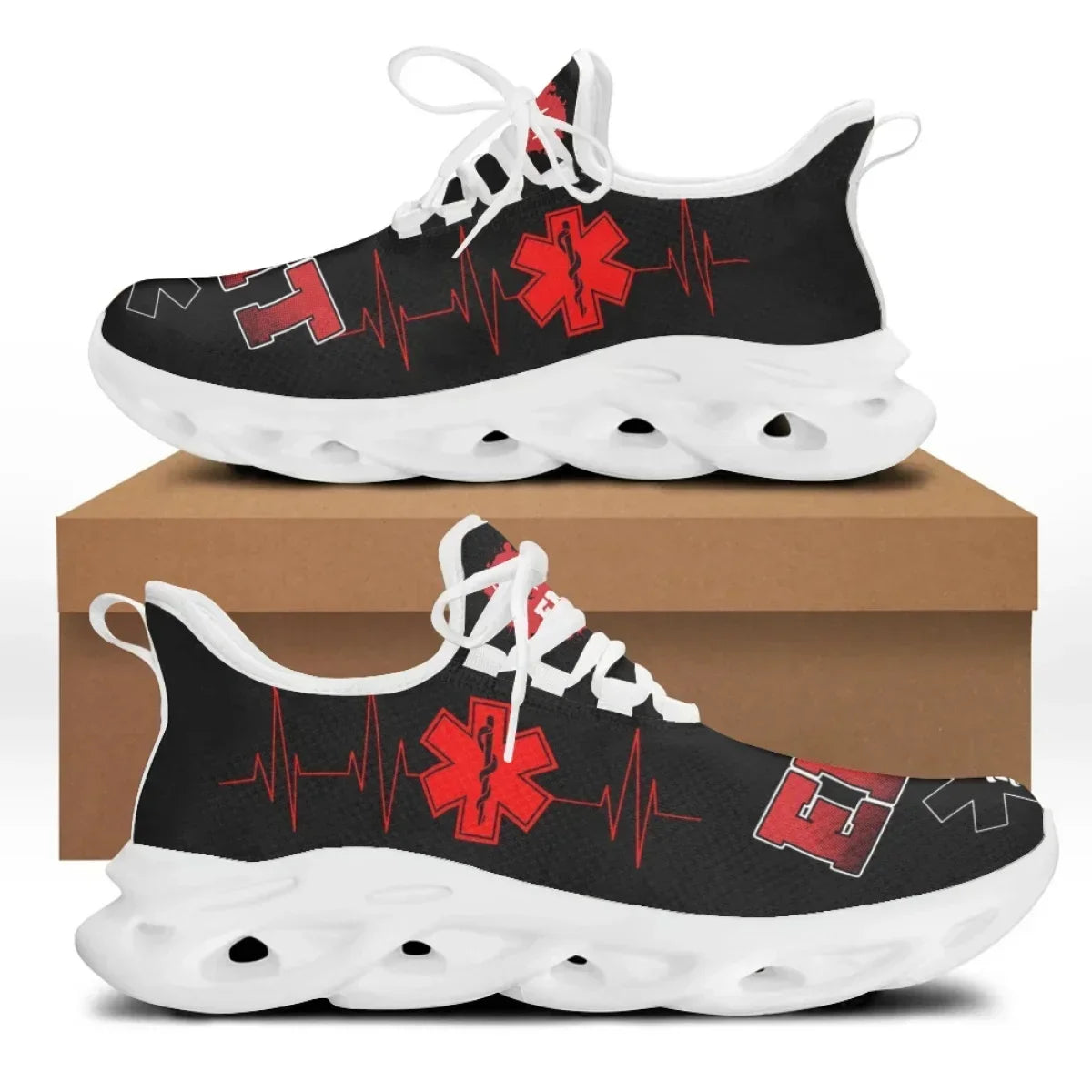 Hot Sale Flat Shoes Fashion Paramedic EMT EMS Pattern Mesh Sneakers For Women Breathable Light Footwear Zapatillas