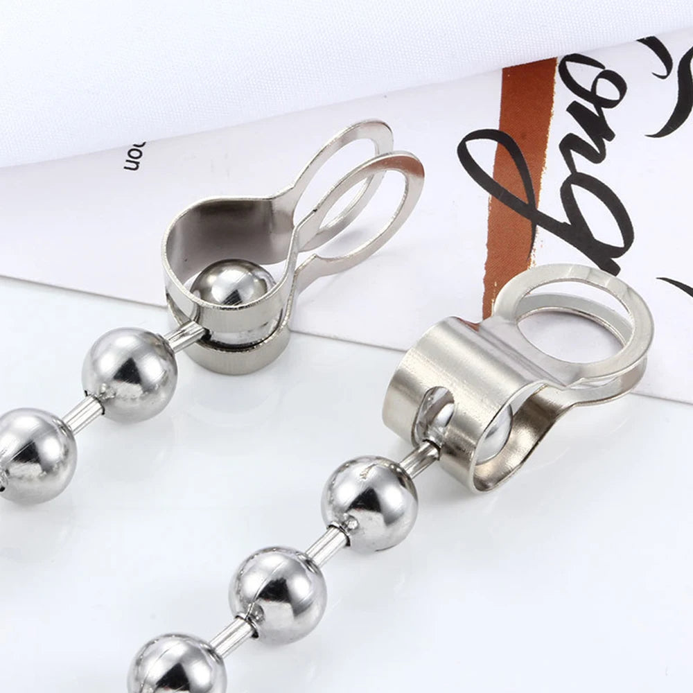 50 Pcs Stainless Steel Bead Chain Buckle Pendant Clasp Tail End Connection Buckle DIY Necklace Clasp Jewelry Accessories