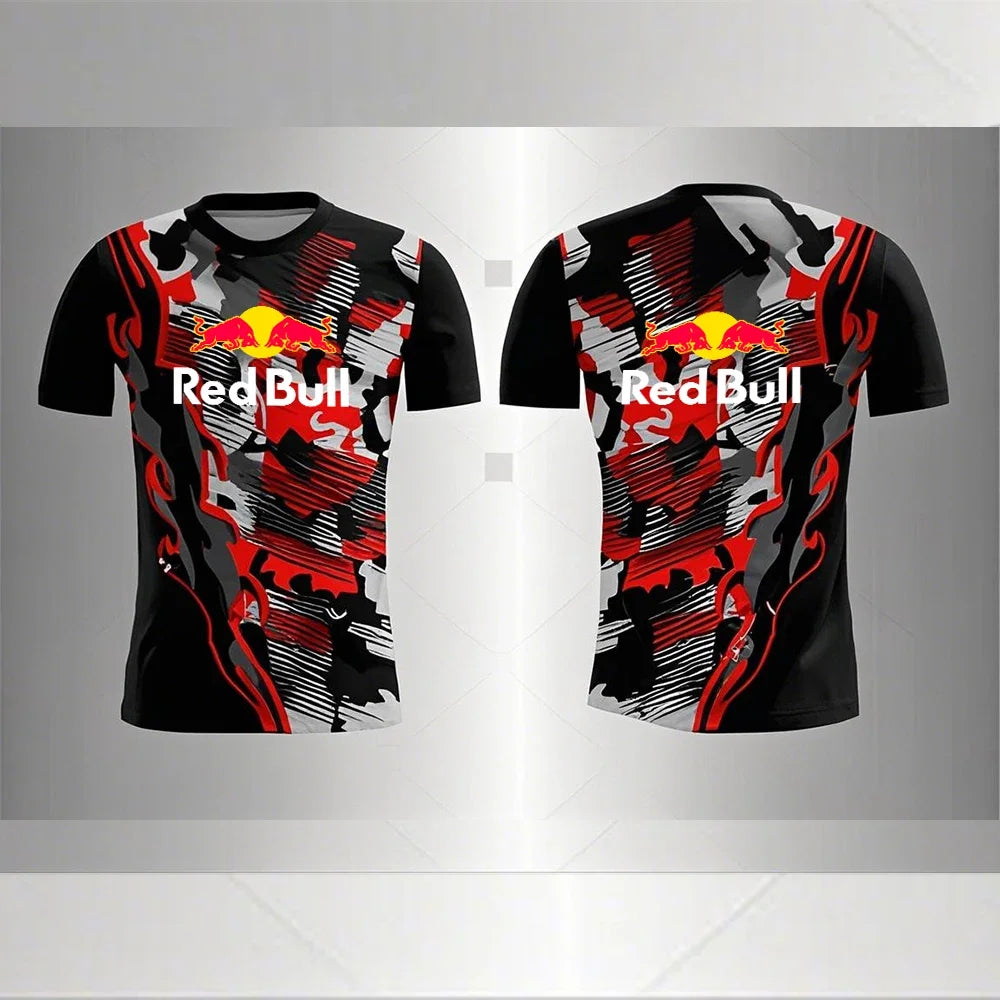 2025 New fashion t -shirt for men Red Bull Racing 3D Printed Summer Casual Casual Sports SUV