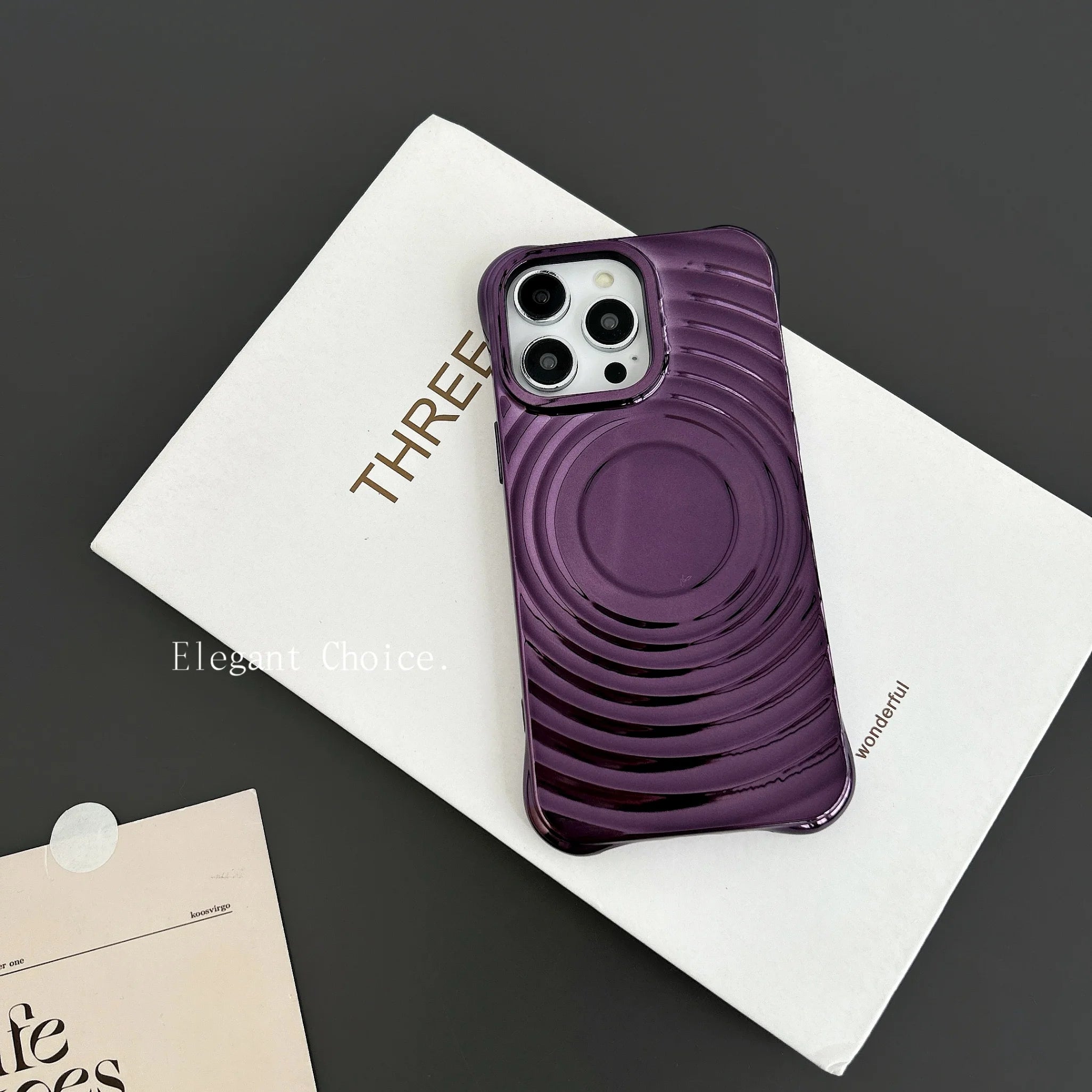 Electroplate Ripple Pattern Magnetic Case For IPhone 11 12 13 14 15 16 Pro Max Plus For Magsafe Shockproof Plating Wave Cover