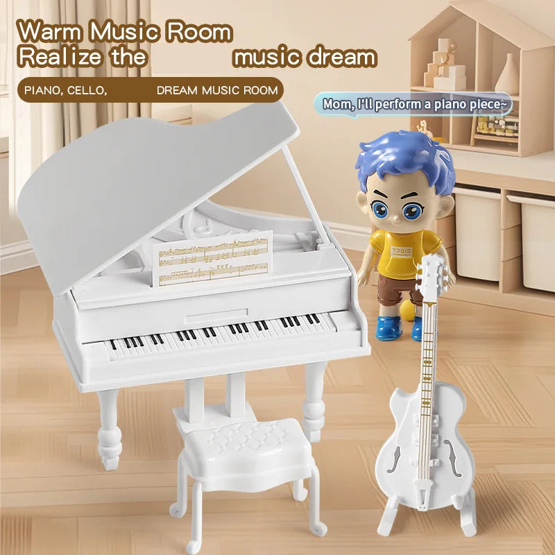 Piano table/chair/guitar model mini creative toy mini ornament (non audible) Christmas/Easter/New Year/Thanksgiving/Halloween