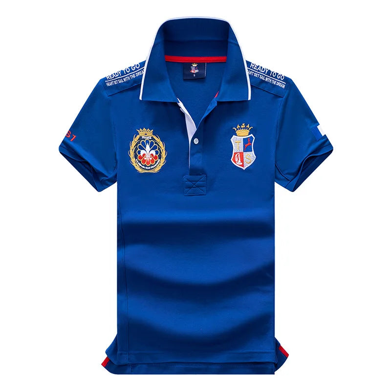 Men's Polo Shirt Classic Switzerland Popular 100% Cotton Embroidery Short Sleeve Sports Collar T-shirt Oversized US Size XS-7XL