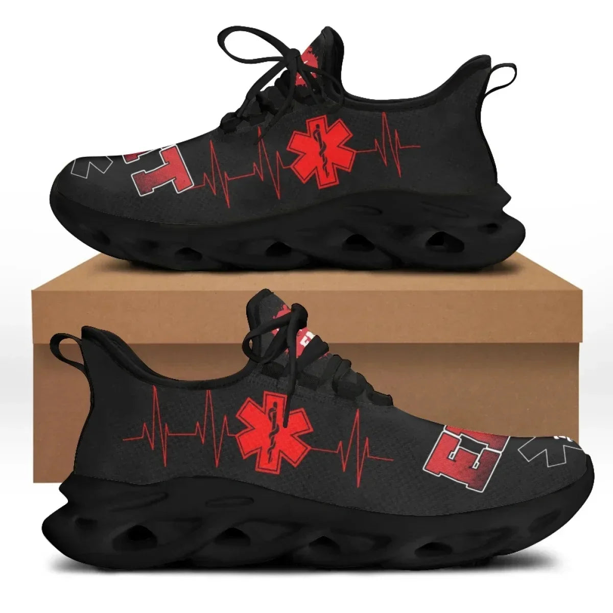 Hot Sale Flat Shoes Fashion Paramedic EMT EMS Pattern Mesh Sneakers For Women Breathable Light Footwear Zapatillas