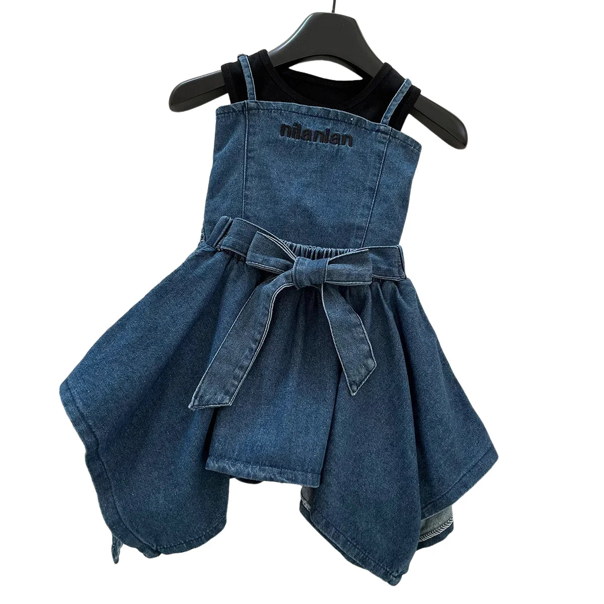 3PCS Summer Fashion Denim Style Toddler Girl Denim Set Embroidered Top & Skirt Cute Trendy Outfit 2-10 Years Old Girls Outfit