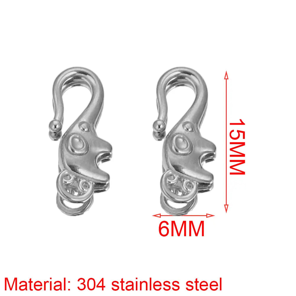 10pcs Lot Stainless Steel S Gold Jewelry Making Clasps Hooks Fasteners Connectors for Bracelet Nacklace Jewelry Making Materials