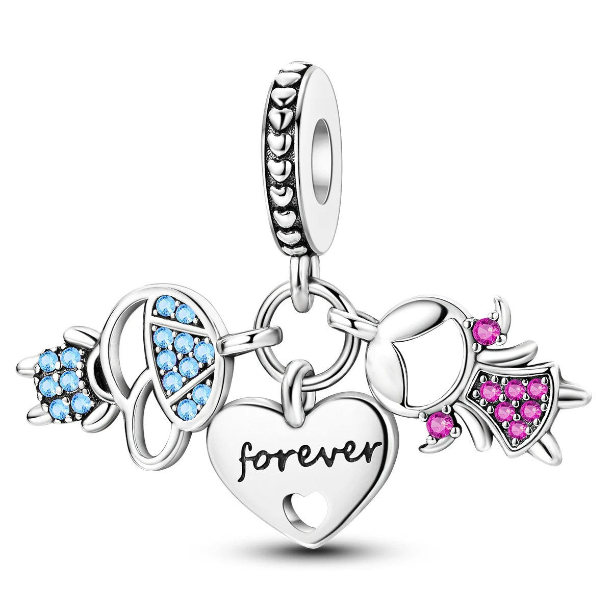 S925 Silver Plated Star Moon Safety Chain Charms Beads Fit Original Bracelet Fine DIY Birthday Jewelry