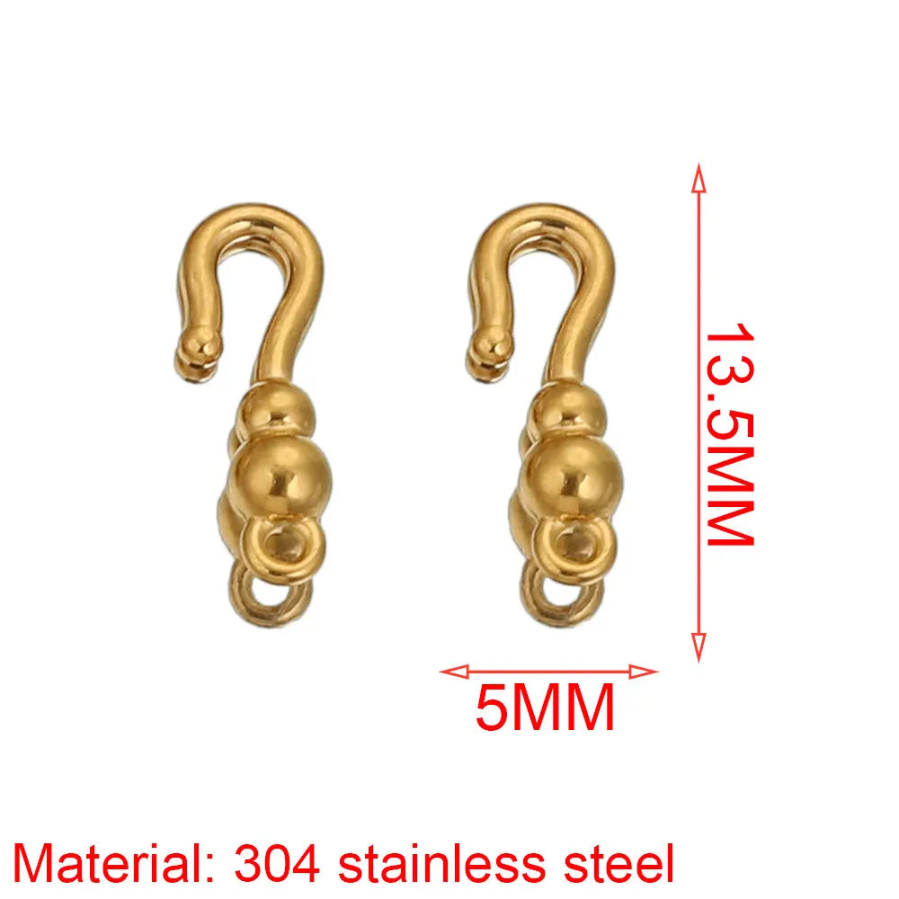 10pcs Lot Stainless Steel S Gold Jewelry Making Clasps Hooks Fasteners Connectors for Bracelet Nacklace Jewelry Making Materials