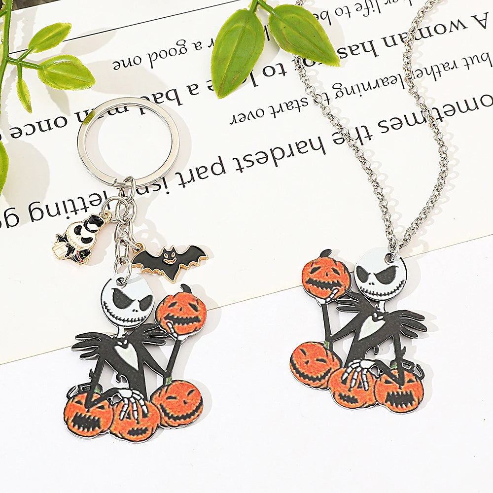 Disney Anime Character Jack Skellington Keychain The Nightmare Before Christmas Pendant For Friends Halloween Jewelry Gifts