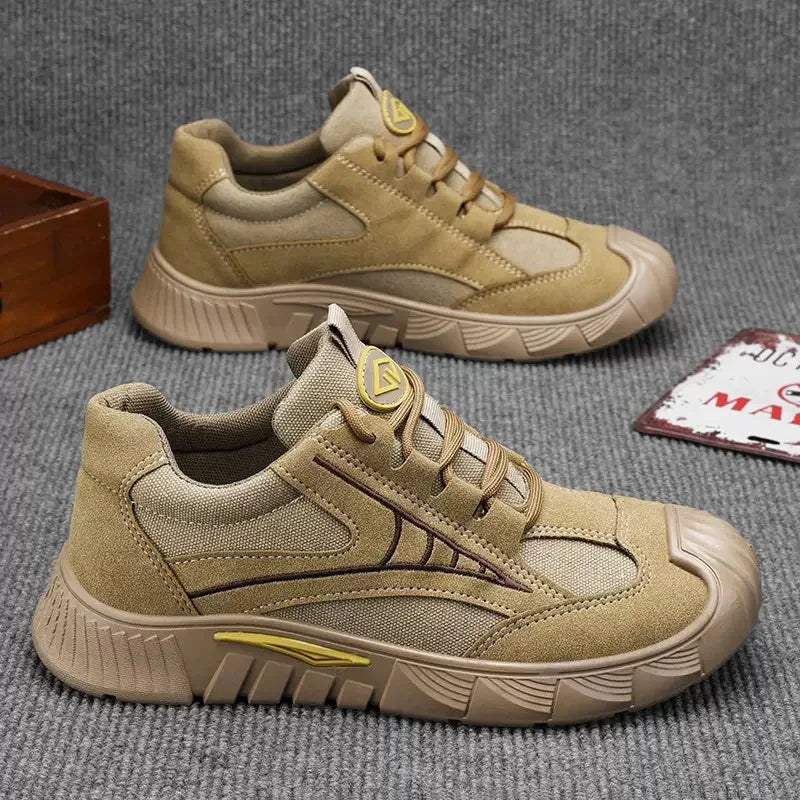 2025 men's shoes spring new breathable work site anti-slip wear sports shoes leisure work shoes mountaineering shoes