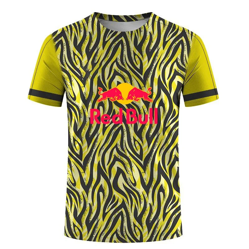 Men's Red Bull logo Badminton Tennis Series 3D Harajuku Print And Women's Sports leisure Loose Short Sleeve Round Neck T shirt
