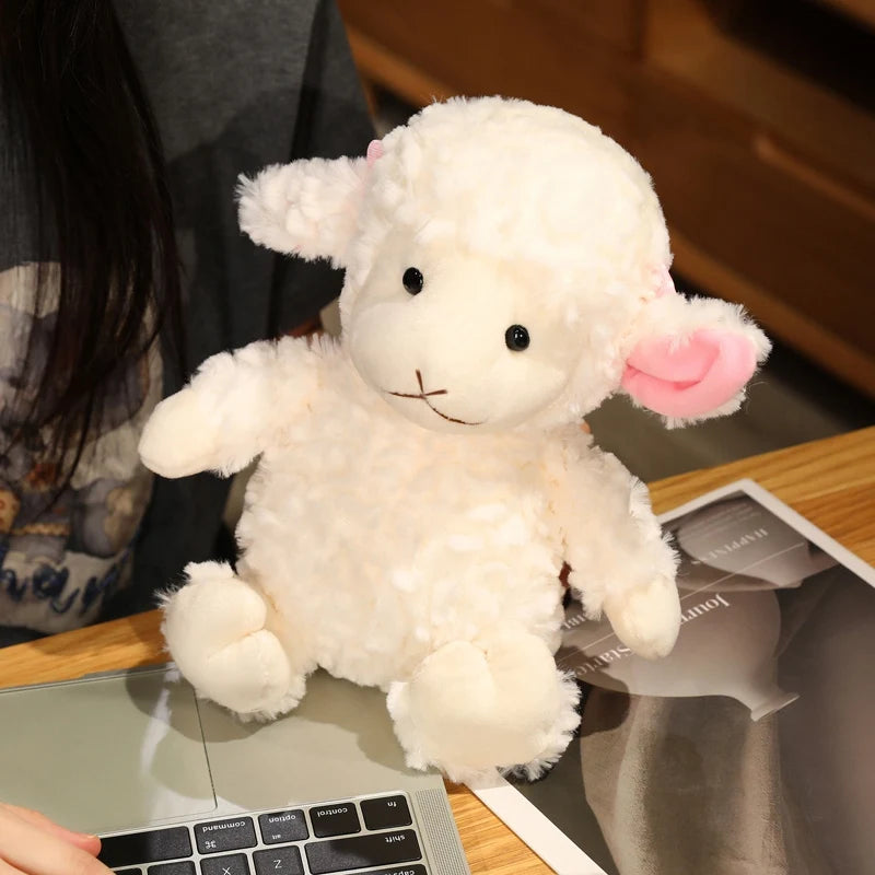 Kawaii Sweet Soft White Sheep Plush Toy 16/22/30cm Cute Cartoon Stuffed Sleeping Doll Ideal Birthday Gift for Kids