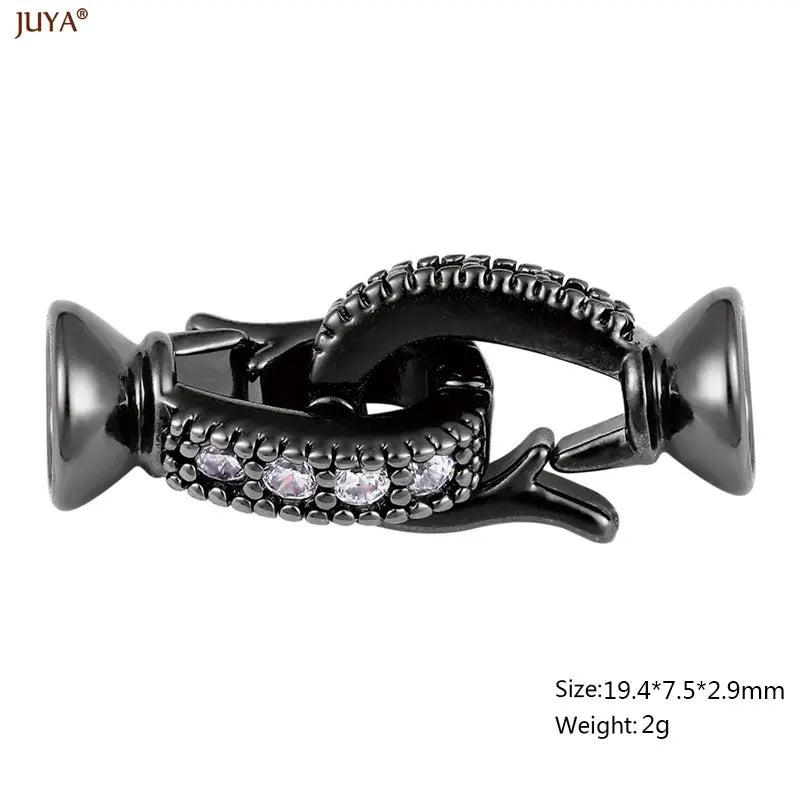 JUYA 18k Gold Silver Plated Copper Hooks Connectors Clasps Fastener For DIY Needlework Pearls Jewelry Making Accessories