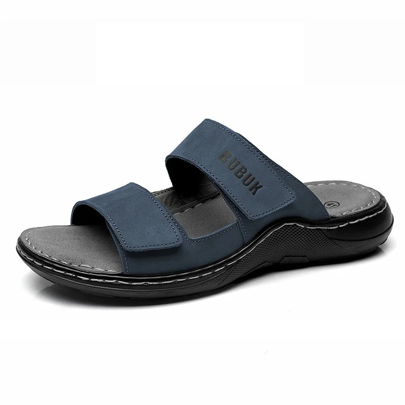 First-Layer Cowhide Men's Sports Sandals, Open-Toe Outdoor 防滑 Sandals, Casual Men's Shoes, Outdoor Fashion Beach Shoes, Li