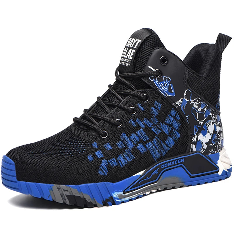 Work Safety Boots Men Work Shoes Steel Toe Safety Shoes Men Lightweight Indestructible Boots Anti-puncture Work Sneakers Male