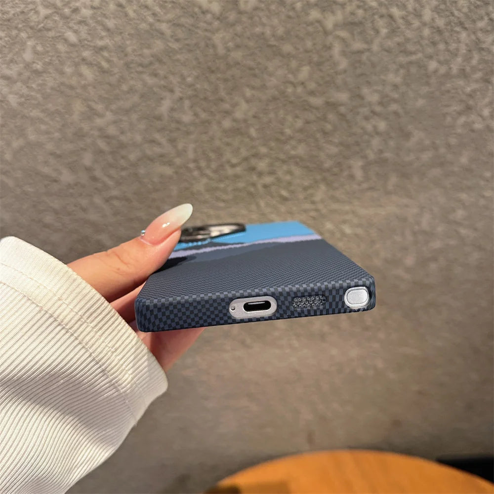 Luxury Colorful Kevlar Carbon Fiber Magnetic Phone Case For Samsung S24 S25 Ultra S23 Plus For Magsafe Wireless Charging Cover