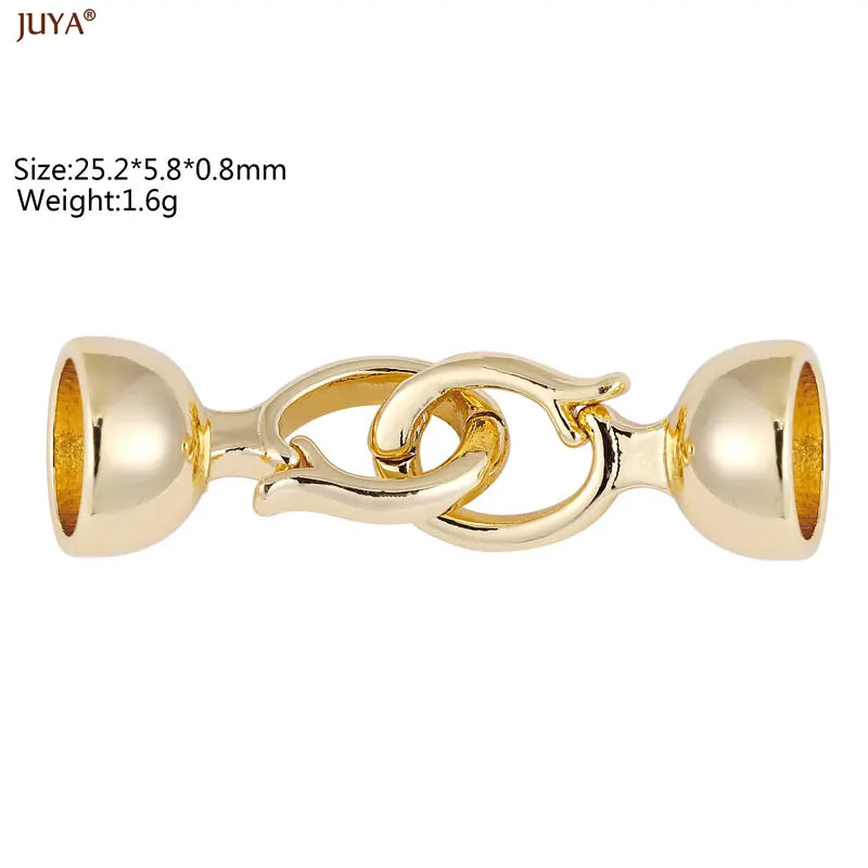 JUYA 18k Gold Silver Plated Copper Hooks Connectors Clasps Fastener For DIY Needlework Pearls Jewelry Making Accessories