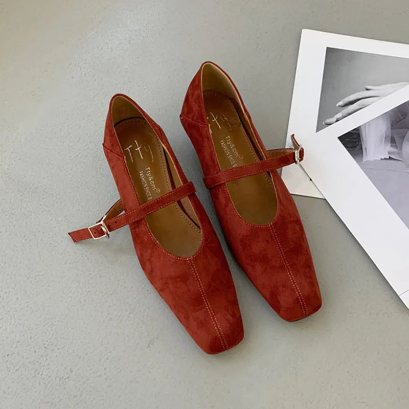 Female Buckle Strap Footwear Low Heel Wedges Shoes For Women Mary Janes Spring Summer Fashion Shallow Ladies Wedges Pumps Shoes