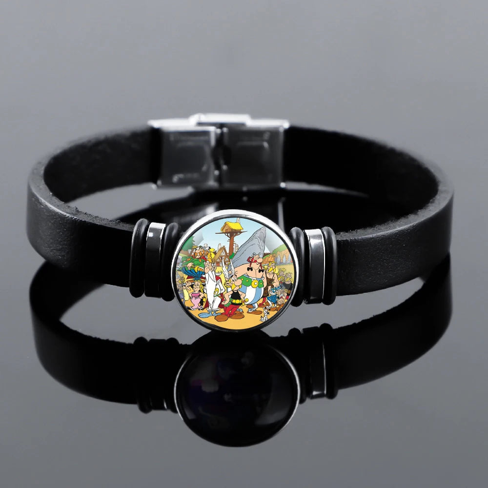 Anime Design Vintage Leather Rope Bracelet Art Multilayer Braided Bracelets Bangles Handmade Charm Jewelry Gift