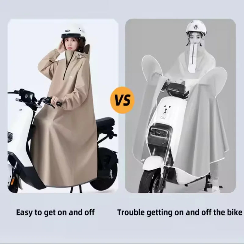 One-piece Long Motorcycle Raincoat Oxford Cloth Cycling Waterproof Poncho Unisex Electric Bicycle Outdoor Rain Wear
