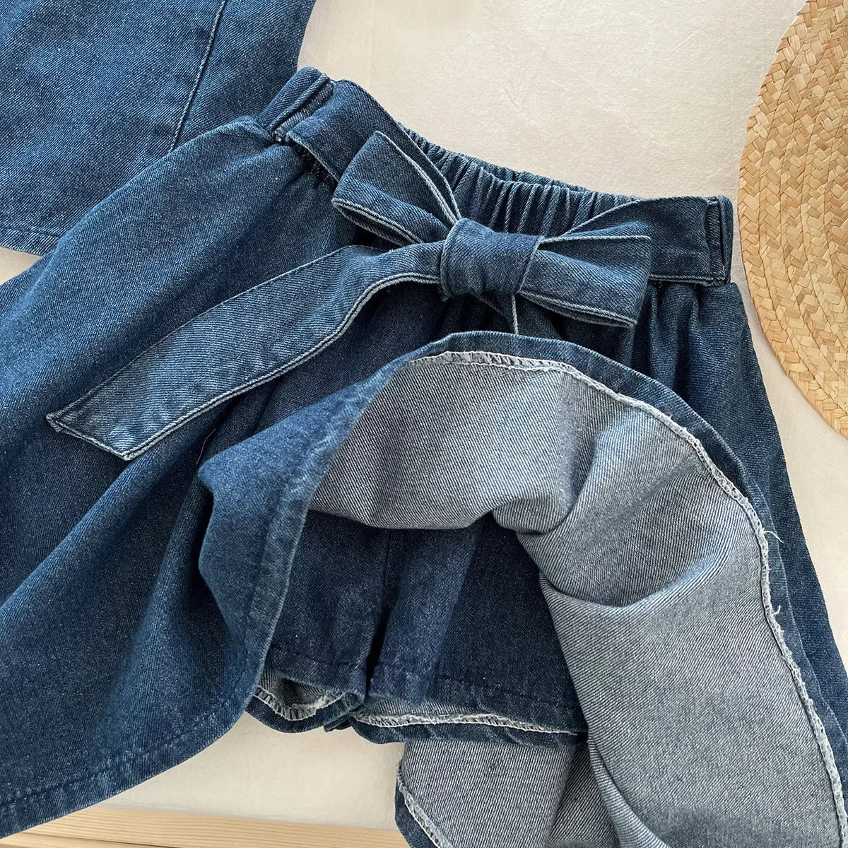3PCS Summer Fashion Denim Style Toddler Girl Denim Set Embroidered Top & Skirt Cute Trendy Outfit 2-10 Years Old Girls Outfit