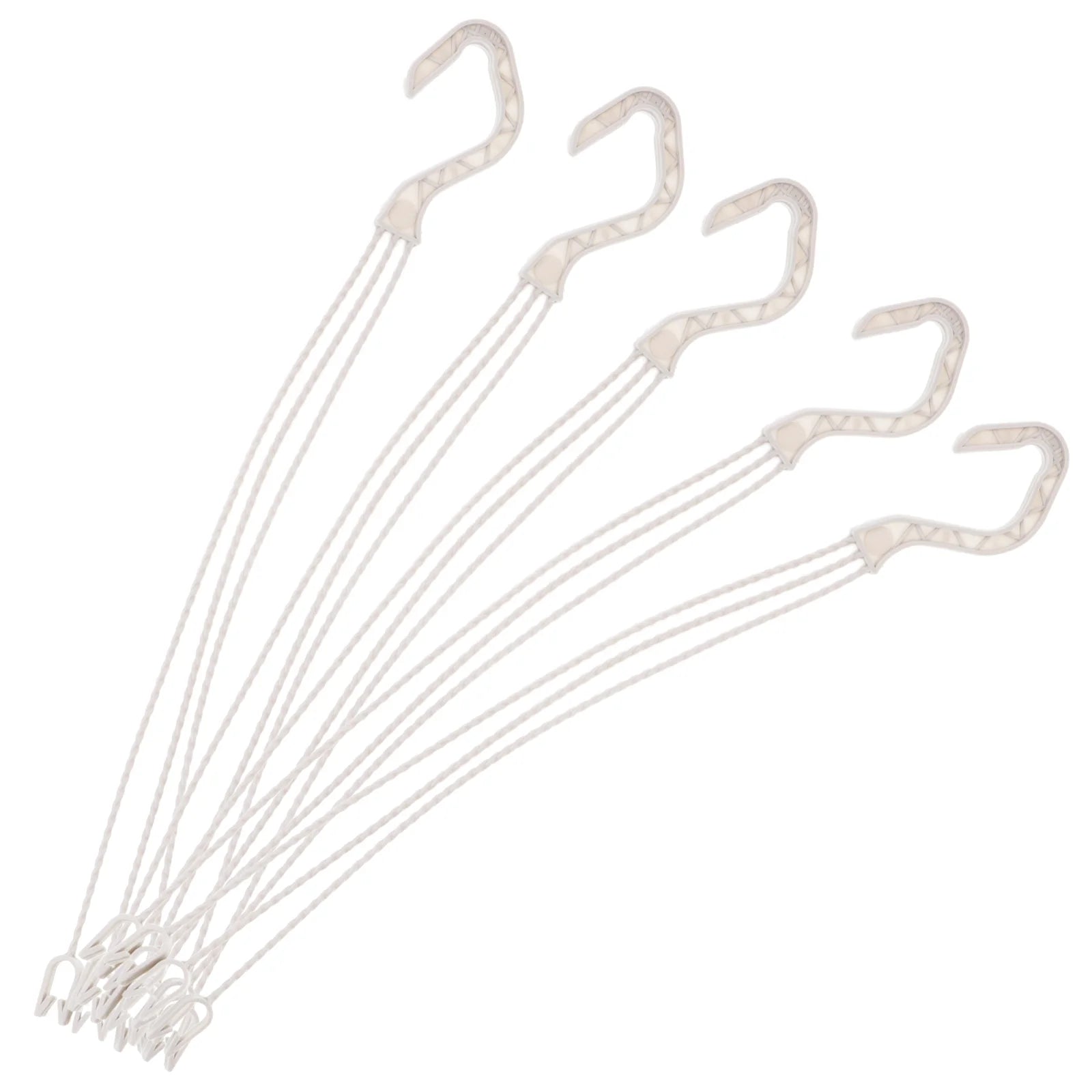 5pcs White Hooks For Baskets Flowerpot Hangers Durable Plant Shelves Garden Accessories Plastic Planter Hooks Outdoor Furniture