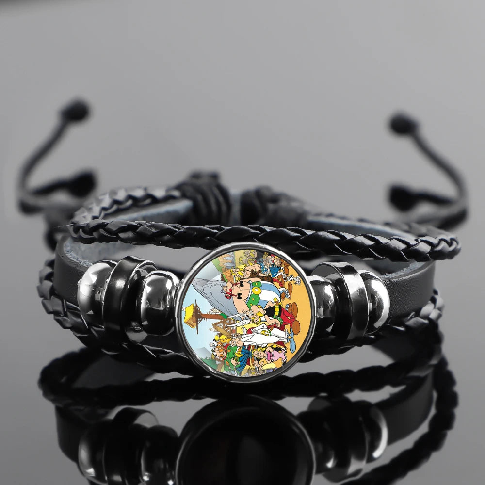 Anime Design Vintage Leather Rope Bracelet Art Multilayer Braided Bracelets Bangles Handmade Charm Jewelry Gift