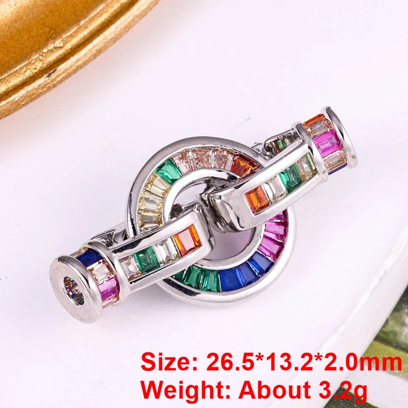 Juya 18K Gold Silver Plated Decorative Connector Fastener Hooks Lock Clasps For DIY Women Crystals Gems Pearls Jewelry Making