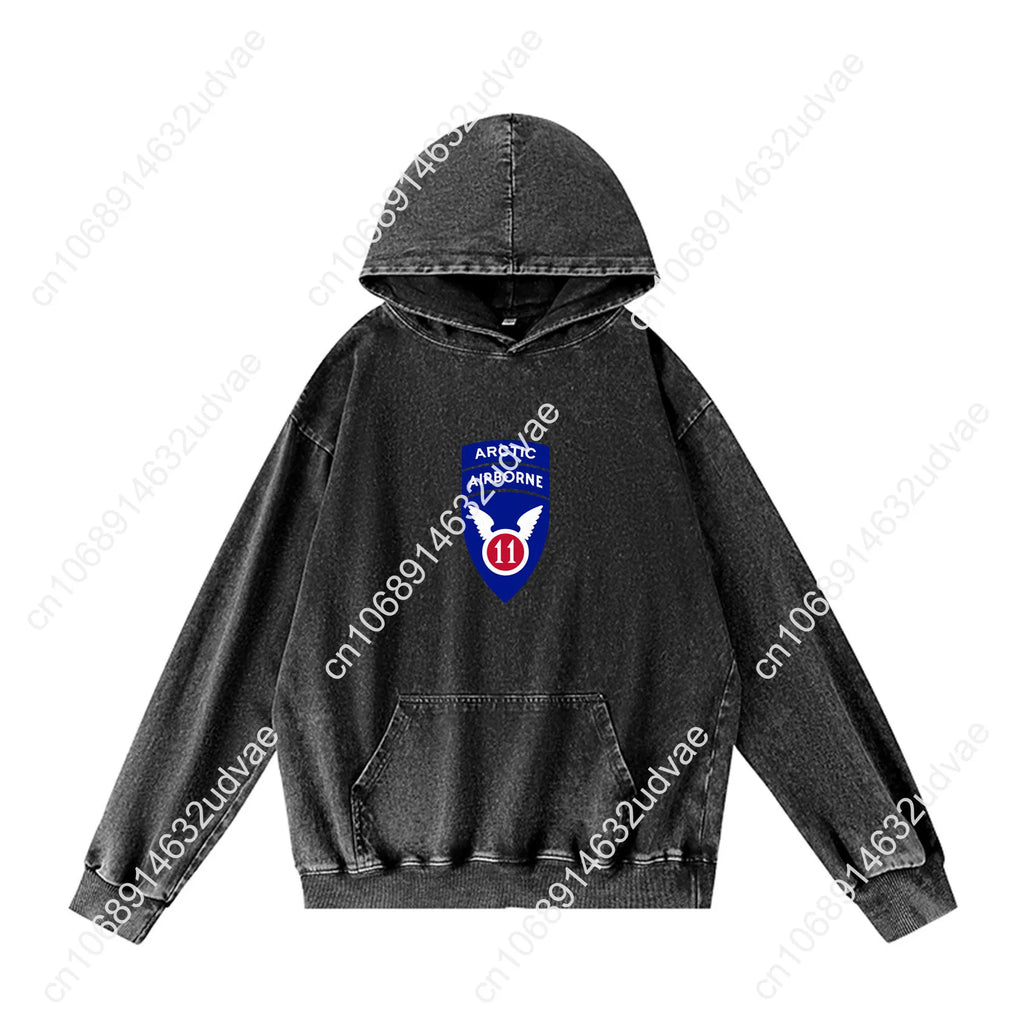 11th Airborne Division Patch Arctic Angels Hoodies Retro Hooded Sweatshirt Man Woman Teenager Vintage Pullover Customized Tops