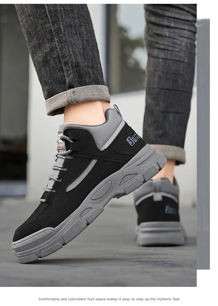 Spring men's shoes new breathable high-top men's all-match non-slip wear-resistant outdoor work shoes labor protection shoes