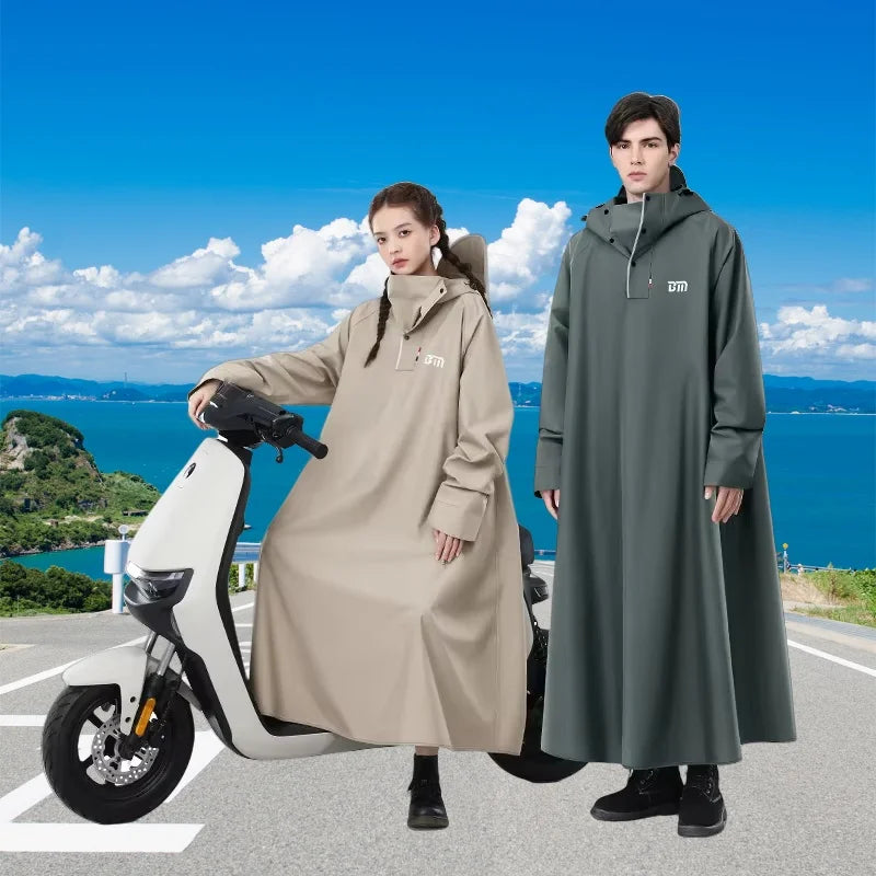 Adult Thickened Long E-Bike Raincoat Waterproof Motorcycle Bicycle Poncho Wholesale Protection for Two-Wheel Vehicle Riders