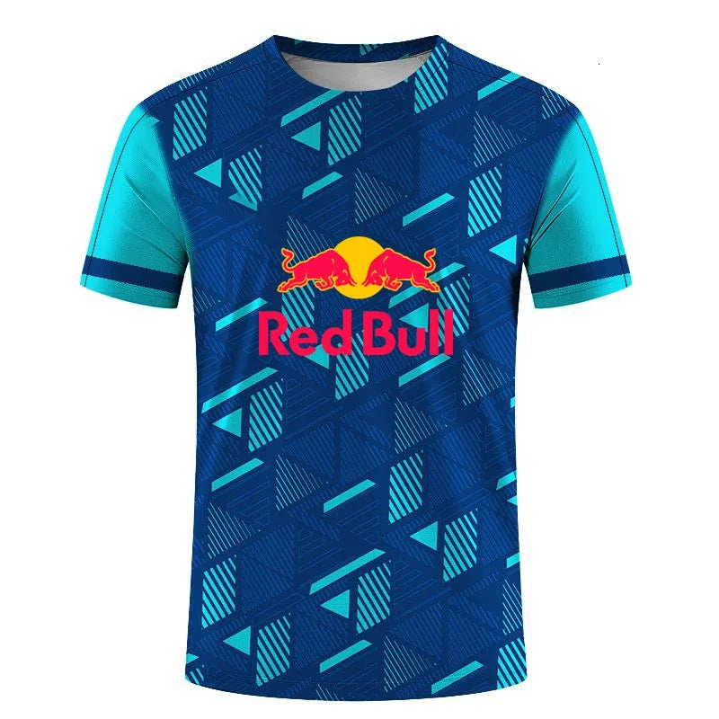 Men's Red Bull logo Badminton Tennis Series 3D Harajuku Print And Women's Sports leisure Loose Short Sleeve Round Neck T shirt