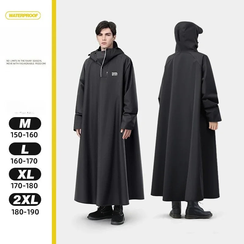 Adult Thickened Long E-Bike Raincoat Waterproof Motorcycle Bicycle Poncho Wholesale Protection for Two-Wheel Vehicle Riders