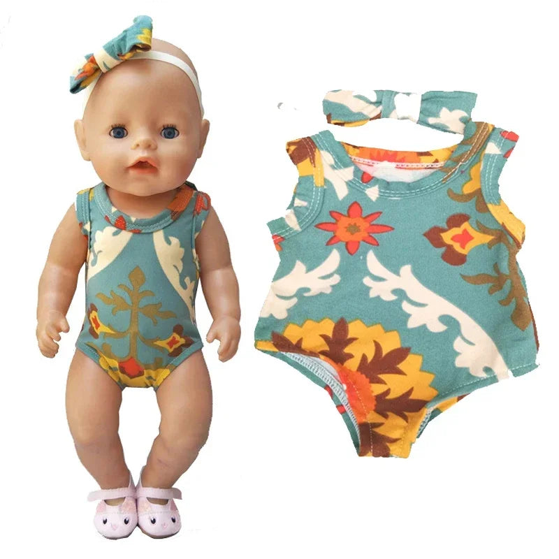 Reborn Baby Doll Clothes 40 cm Hat Set For Baby Dolls Rompers Toys Outwear Children Girl Gifts