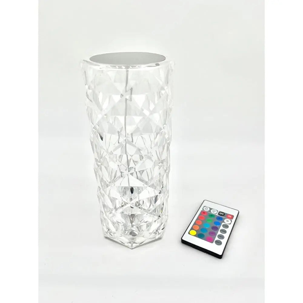 Remote &Touch Control Crystal Table Lamp 3 White And 16 Rgb Color Atmosphere Light,Romantic Led Rose Diamond For Living Room