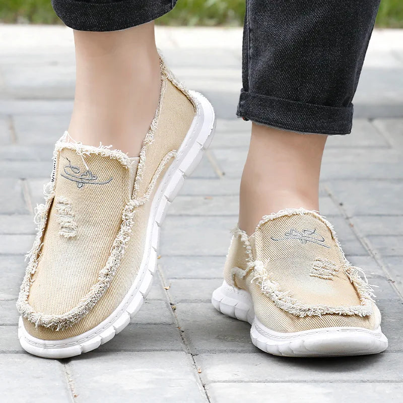Men's canvas shoes new work men's shoes a slip-on wash high-grade casual old Beijing cloth shoes