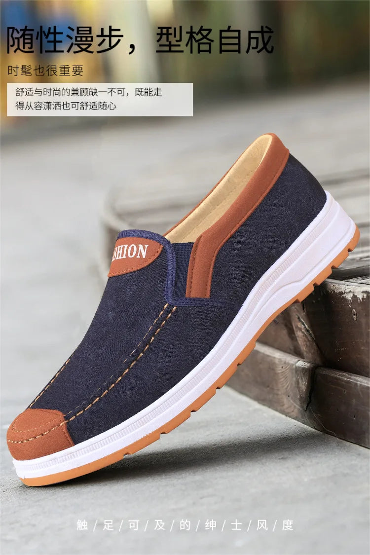 Men's casual board shoes old Beijing cloth shoes breathable comfortable and non slip canvas shoes men's work shoes