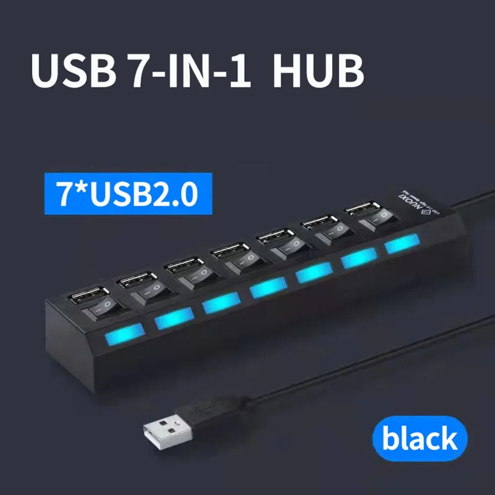 Hub USB Adaptateur USB Multi Ports UtiliserUSB 2.0 PC Ordinateur Accessoires Commutateur USB pour Ordinateur Portable