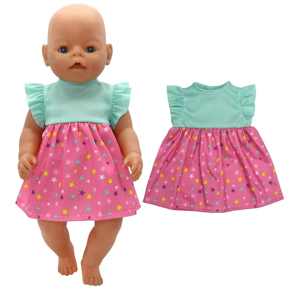 Reborn Baby Doll Clothes 40 cm Hat Set For Baby Dolls Rompers Toys Outwear Children Girl Gifts