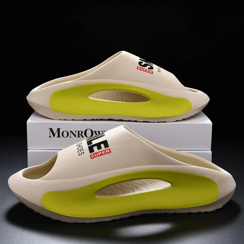 2025 Trendy EVA Soft Thick Sole Flip Flops - Unisex for Home, Beach & Shower, Lightweight Supportive Design